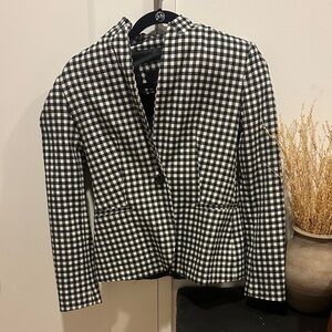 Zara Monochrome Checkered Blazer
